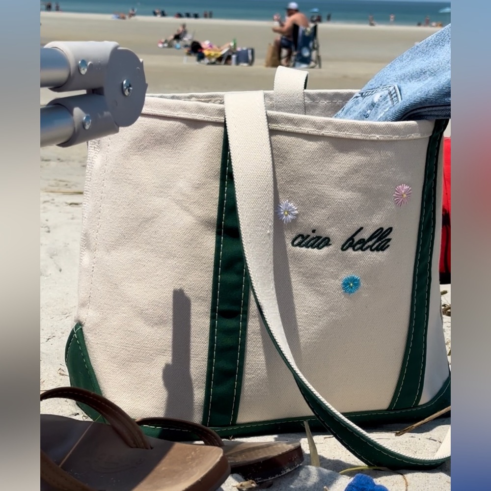 “Ciao Bella” Embroidered Boat and Tote